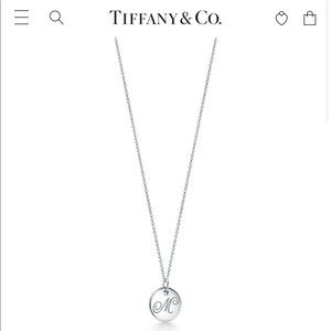 Tiffany & Co. Letter “M” Disc Charm Necklace